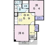 コーポことぶきCの間取り画像