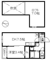 GOLD WING周船寺Ⅱの間取り画像