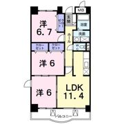 エクセレント甲府の間取り画像