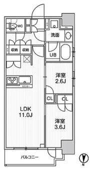 シーズンフラッツ菊川WESTの間取り画像