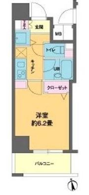 カスタリア新富町Ⅲの間取り画像
