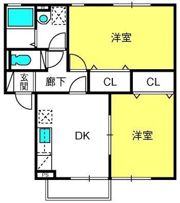 グリーンテラス長野Bの間取り画像