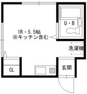 花咲荘1Rの間取り画像