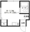 花咲荘1Rの間取り画像