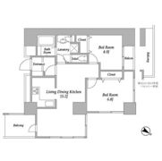 プラザタワー勝どきの間取り画像