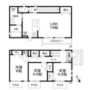 尾山台1丁目戸建てA棟の間取り画像