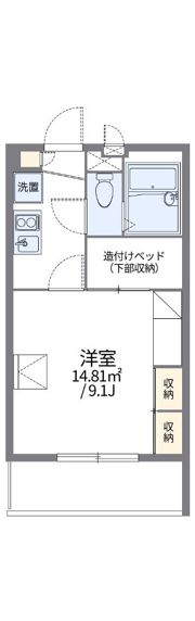 レオパレスコート ヤヒロ Ⅱの間取り画像
