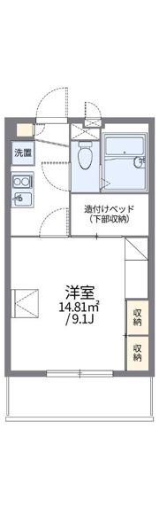 レオパレスコート ヤヒロ Ⅱの間取り画像