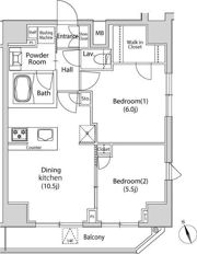 カーサスプレンディッド虎ノ門新橋の間取り画像