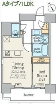 クレストコート門前仲町の間取り画像