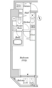カーサスプレンディッド虎ノ門の間取り画像