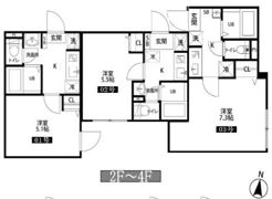 (仮称)武蔵小杉駅新築マンションの間取り画像