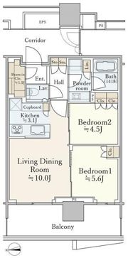 HARUMI FLAG SUN VILLAGE T棟の間取り画像