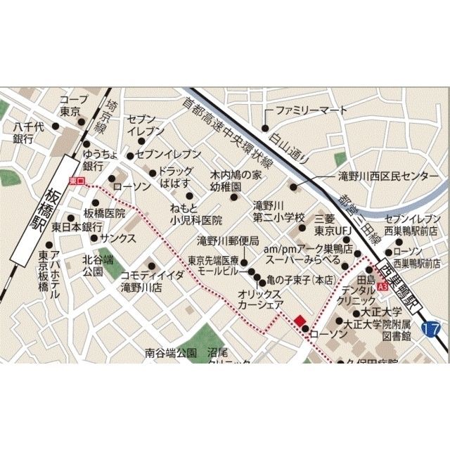 近くに施設あり