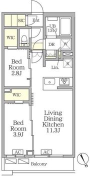 アジールコート後楽園の間取り画像