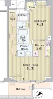 PRIME URBAN 東中野 COURTの間取り画像