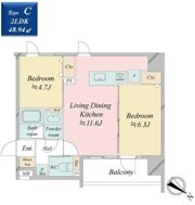 クロスレジデンス日本橋浜町の間取り画像