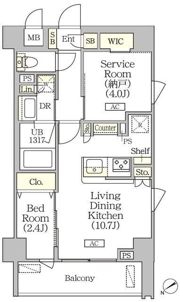 ORSUS清澄白河リバーフロントの間取り画像