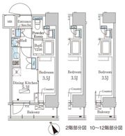 パークアクシス日本橋茅場町ステーションゲートの間取り画像