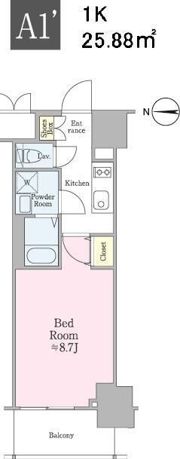 クロスレジデンス飯田橋の間取り画像