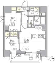ザ・ライオンズフォーシア文京湯島の間取り画像