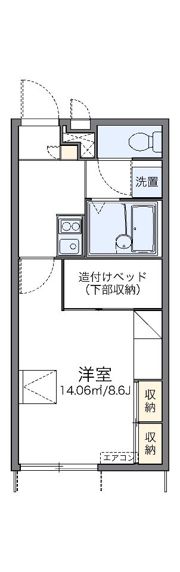 レオパレス魚住南の間取り画像