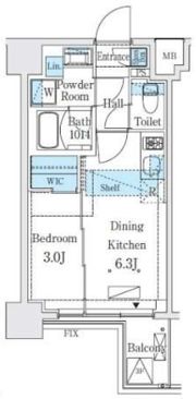 リビオメゾン新大橋の間取り画像
