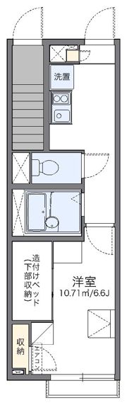 レオパレス谷中 髙野荘の間取り画像