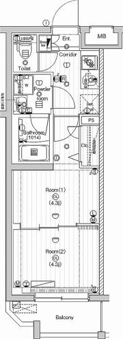 PREMIUM CUBE 武蔵新田の間取り画像