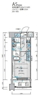メインステージ錦糸町Ⅸの間取り画像