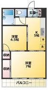 宇佐見マンションの間取り画像