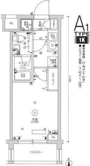 スカイコートヒルズ品川御殿山の間取り画像