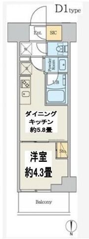 クレストコート本所吾妻橋Northの間取り画像