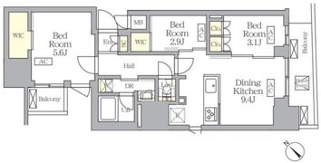 MFPRコート日本橋馬喰町の間取り画像