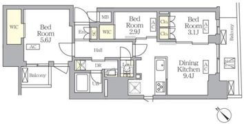 MFPRコート日本橋馬喰町の間取り画像