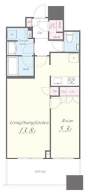 パークタワー勝どきサウスの間取り画像