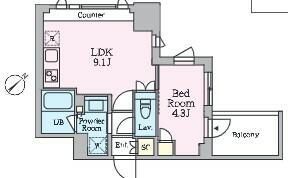 クレストコート旗の台の間取り画像