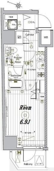 メイクスデザイン品川NORTHの間取り画像