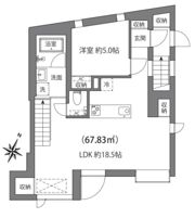 ルクール市ヶ谷払方町(旧ARK HOUSE 市ヶ谷払方町)の間取り画像