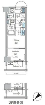パークアクシス品川南大井パークフロントの間取り画像