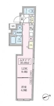 スカイコートリュクス品川大崎の間取り画像
