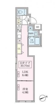 スカイコートリュクス品川大崎の間取り画像