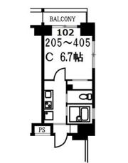 スカイコート月島の間取り画像