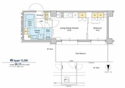 プラウドフラット品川大井町の間取り画像