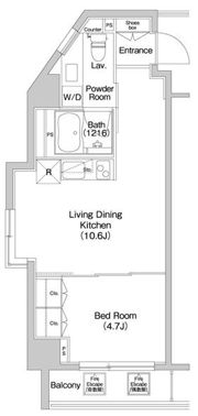 コンフォリア西新宿の間取り画像