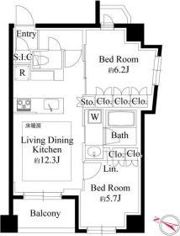 343レジデンス目黒Ⅰ（オープンレジデンシア）の間取り画像