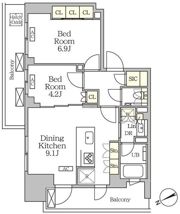 ザ・パークハビオ大森山王の間取り画像