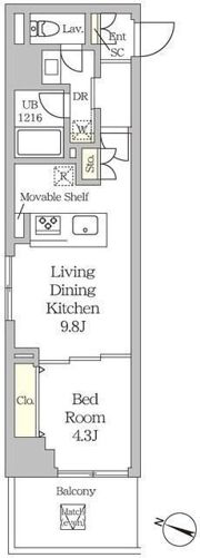 MFPRコート日本橋人形町の間取り画像