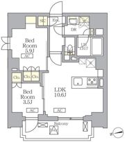 ザ・ライオンズフォーシア文京湯島の間取り画像