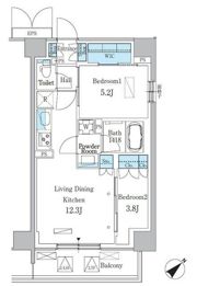 パークアクシス品川南大井パークフロントの間取り画像